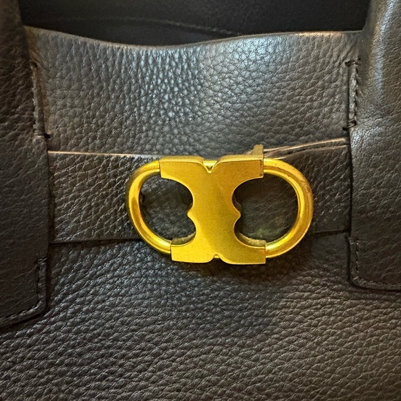 Tory Burch Gemini Link Leather Tote Bag Black 43676 Authentic EUC - Picture 9 of 17